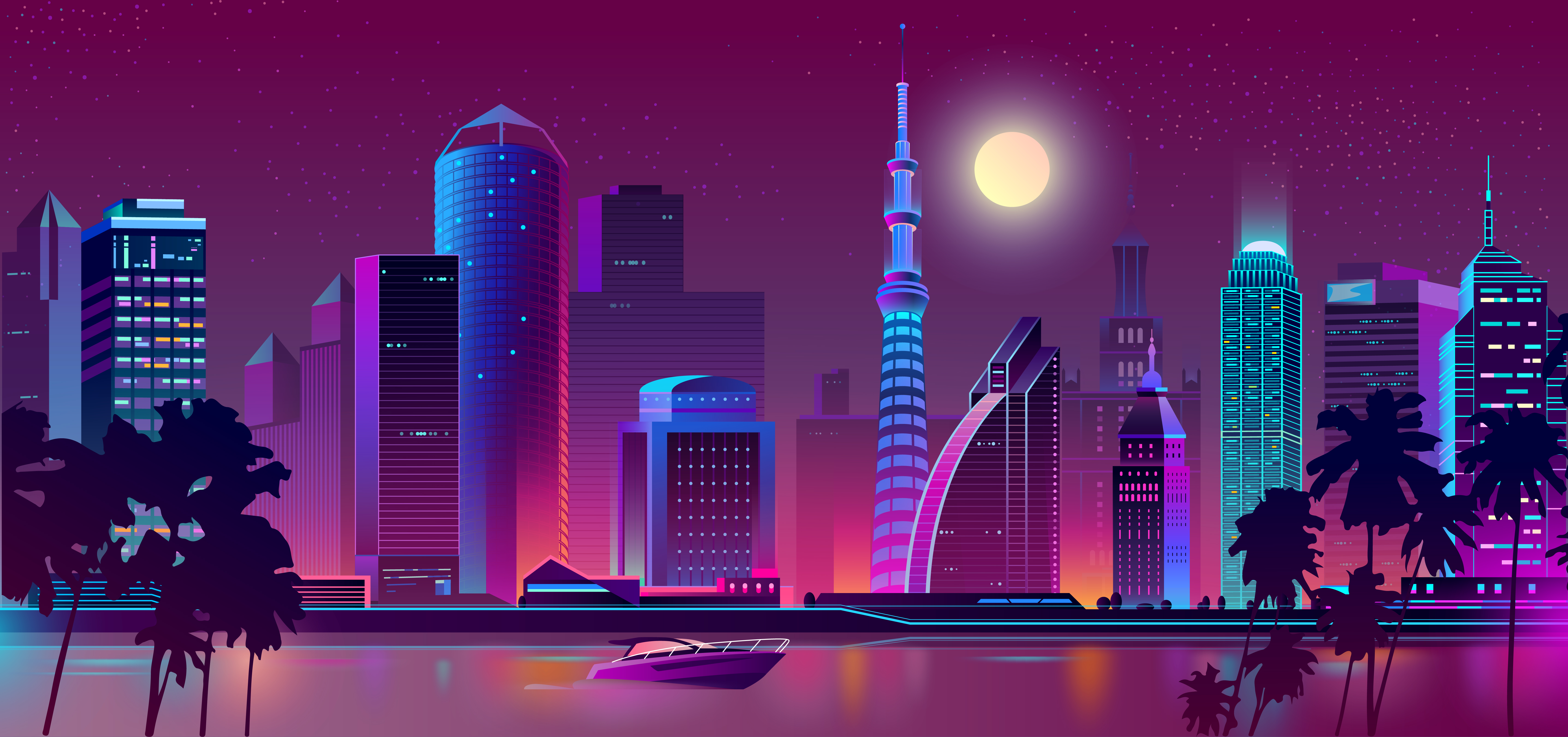night-purple-city